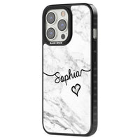 Personalised White Marble Heart