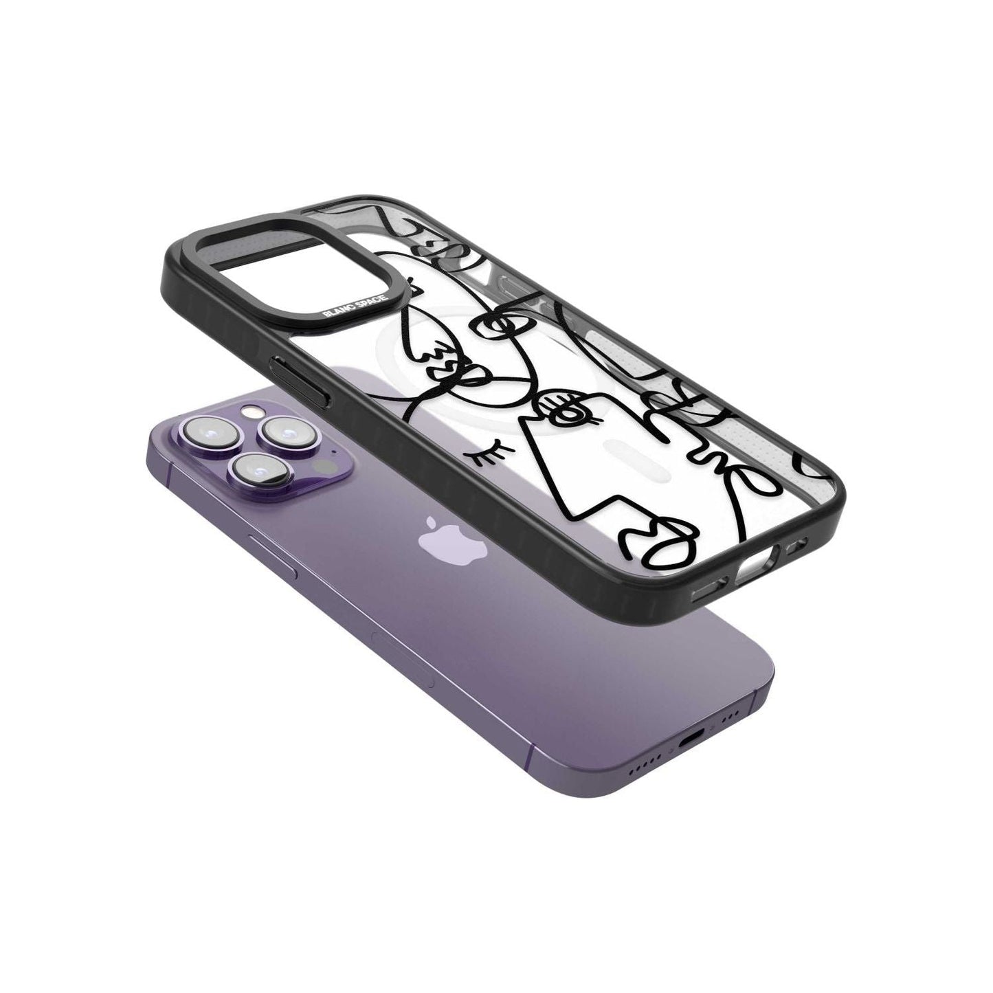 Abstract Line Art Black Clear