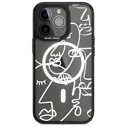 Abstract Line Art White Clear