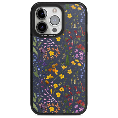 Grappe de feuilles de fleurs sauvages bleu marine