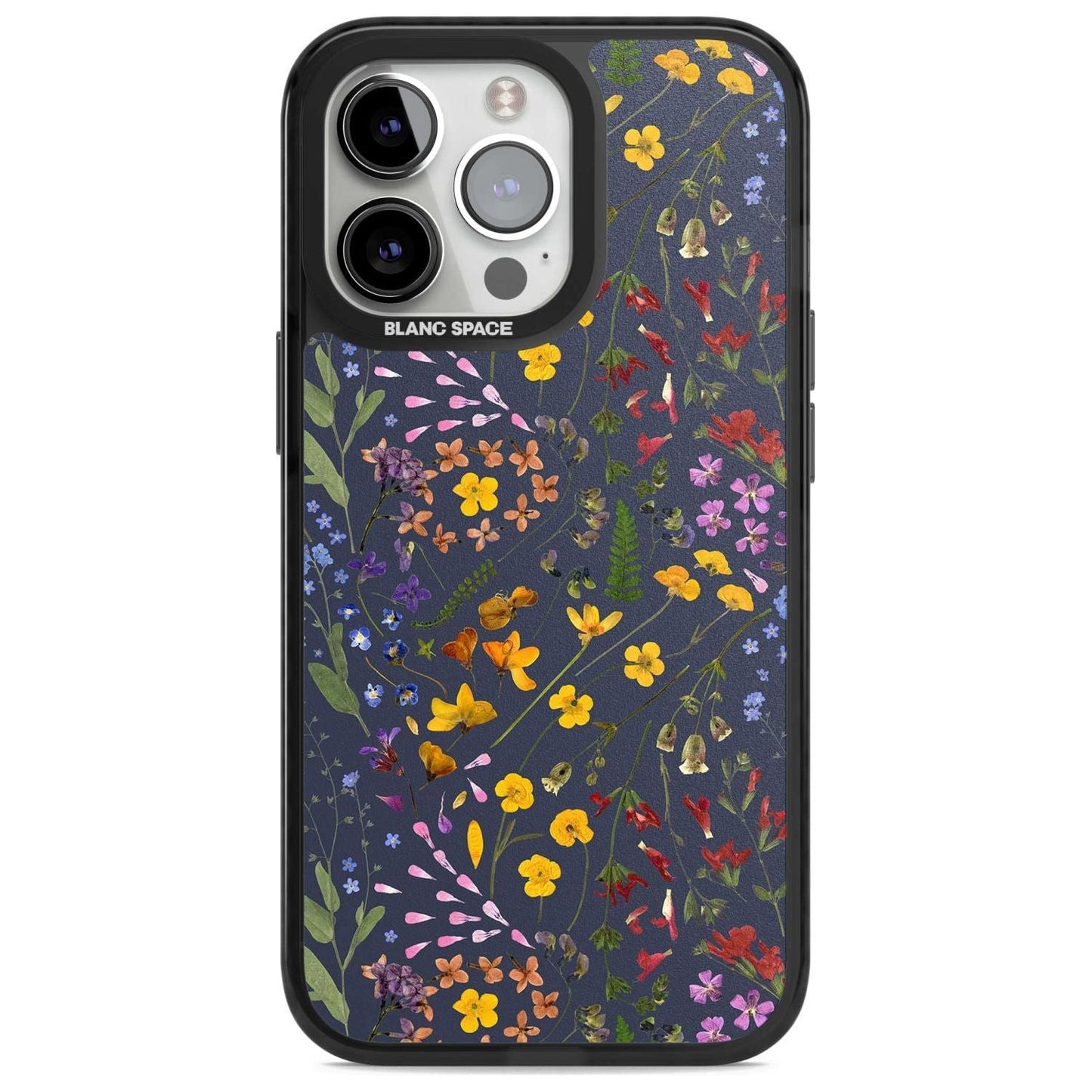 Grappe de feuilles de fleurs sauvages bleu marine