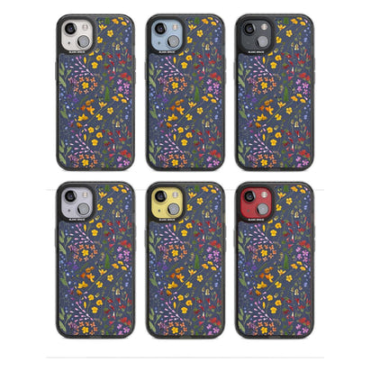 Grappe de feuilles de fleurs sauvages bleu marine