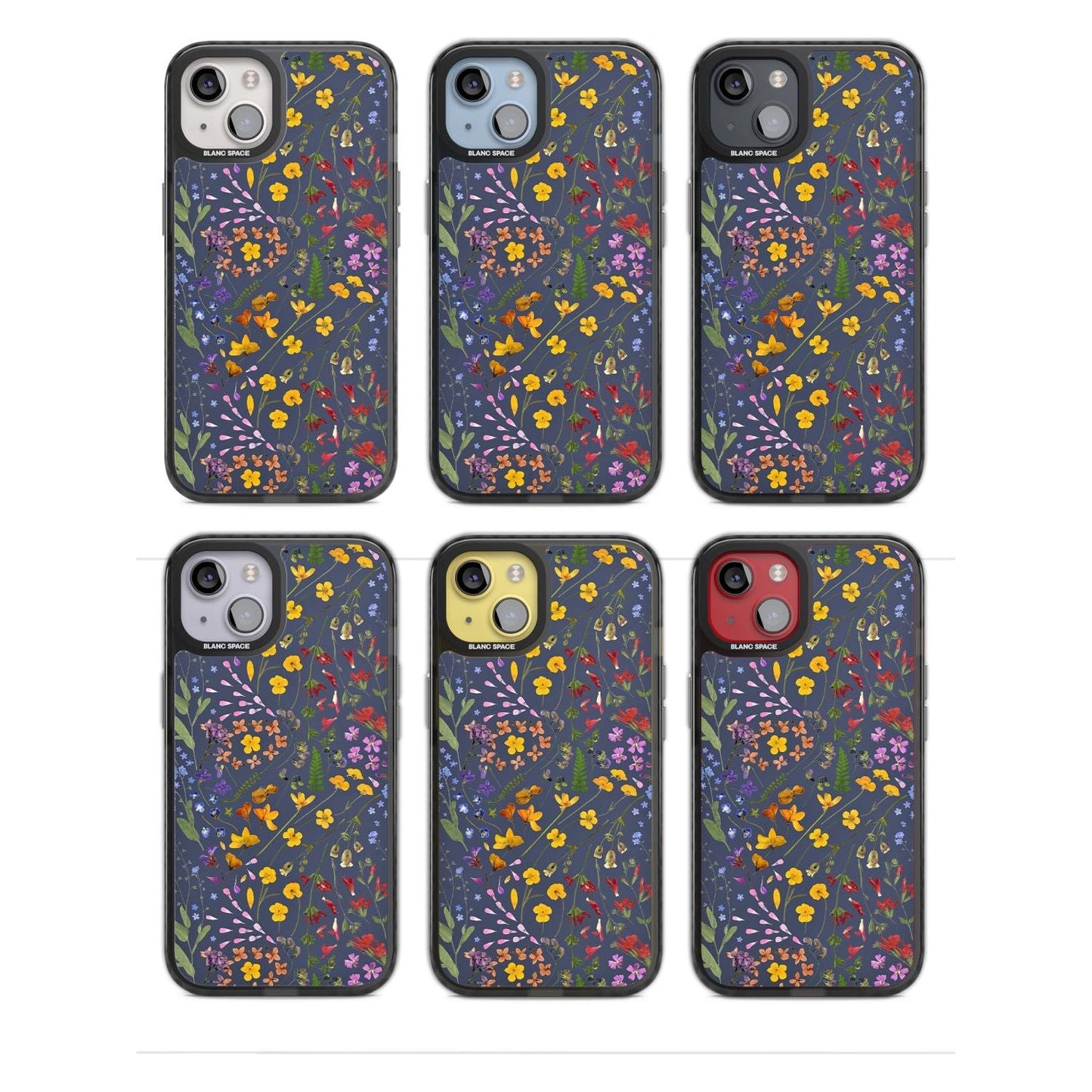 Grappe de feuilles de fleurs sauvages bleu marine