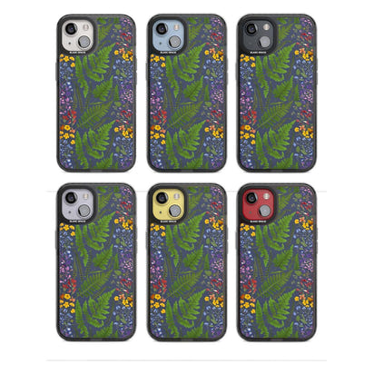 Busy Floral And Fern Design Navy