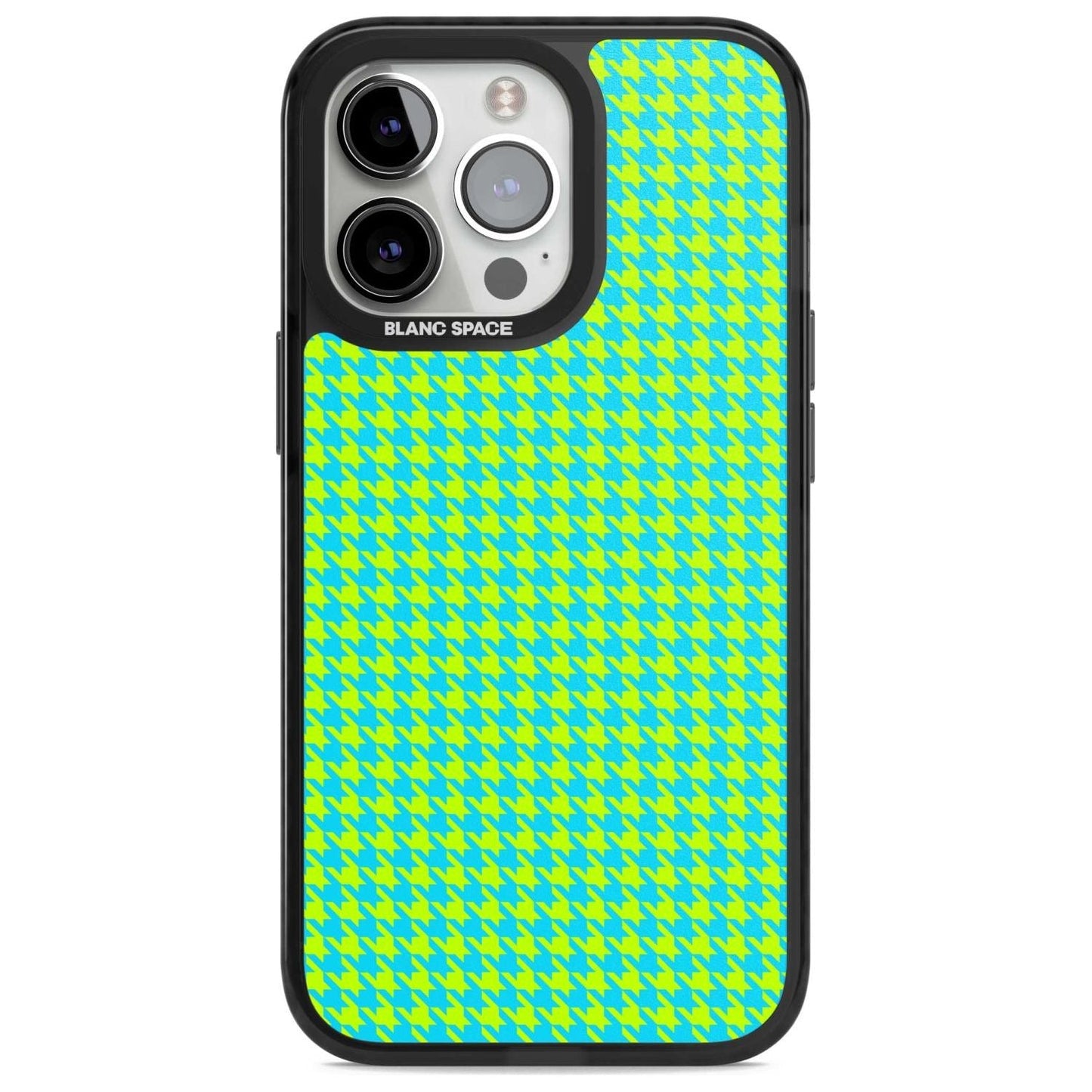 Neon Lime & Turquoise Houndstooth