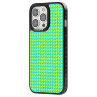 Neon Lime & Turquoise Houndstooth