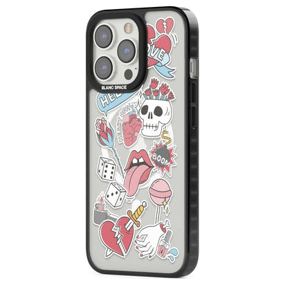 Autocollants Crâne et Fleurs