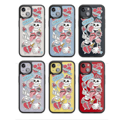 Autocollants Crâne et Fleurs