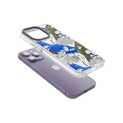 Blue & Grey Daisies Pattern