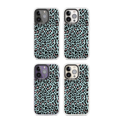 Leopardenmuster in Pastellblau und Rosa