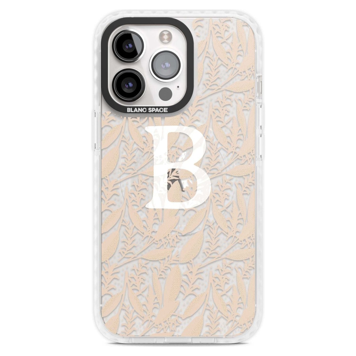 Monogramme personnalisé, motif floral abstrait subtil.
