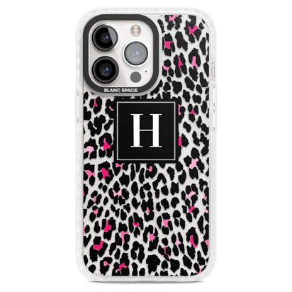 Personalised Clear Pink Leopard Monogram