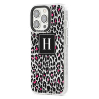 Personalised Clear Pink Leopard Monogram