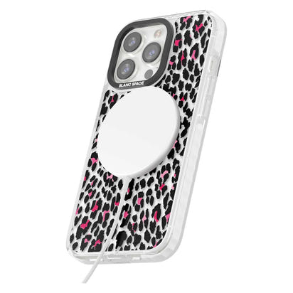 Personalised Clear Pink Leopard Monogram