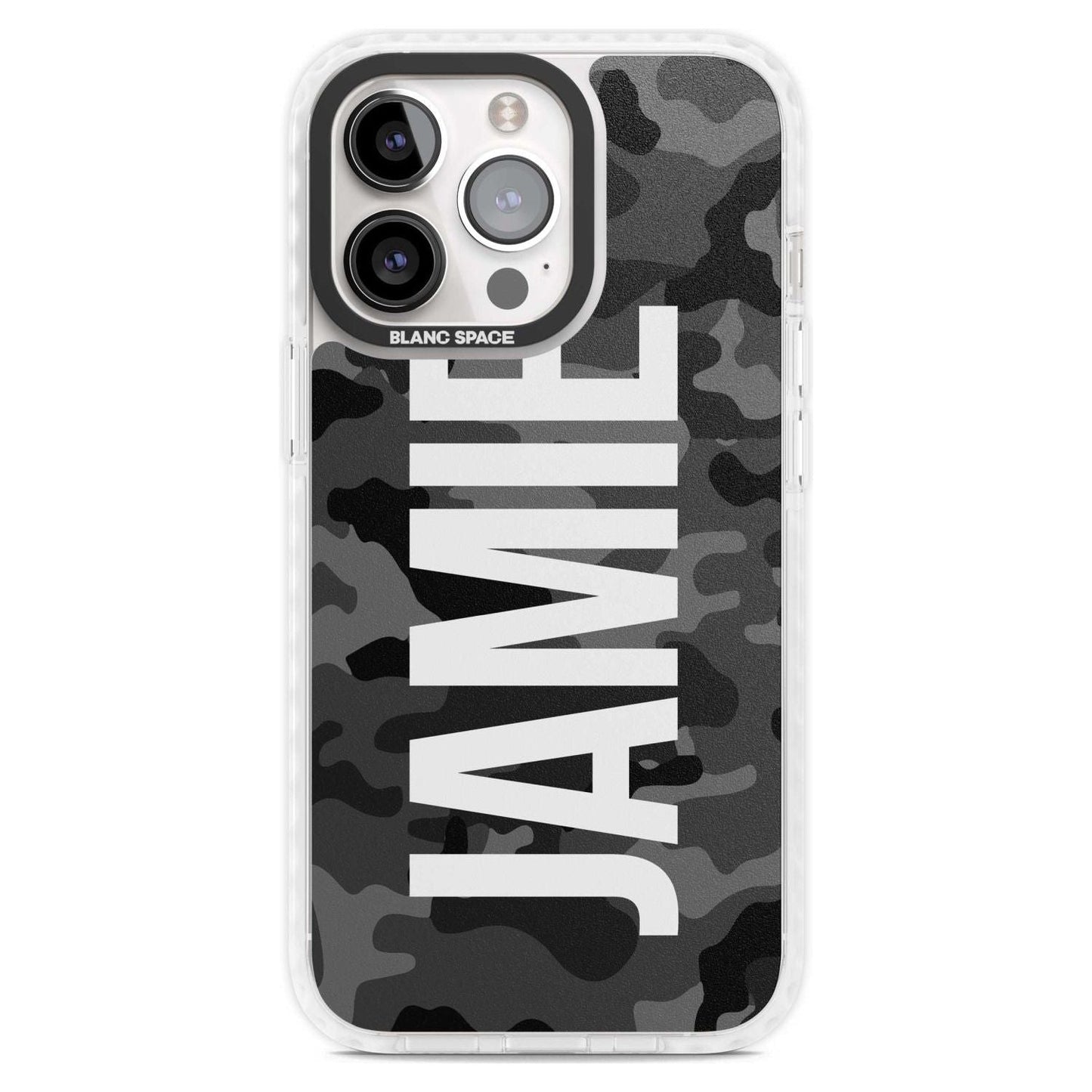 Personalised Black Camo Name Vertical