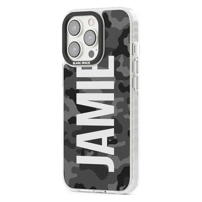 Personalised Black Camo Name Vertical