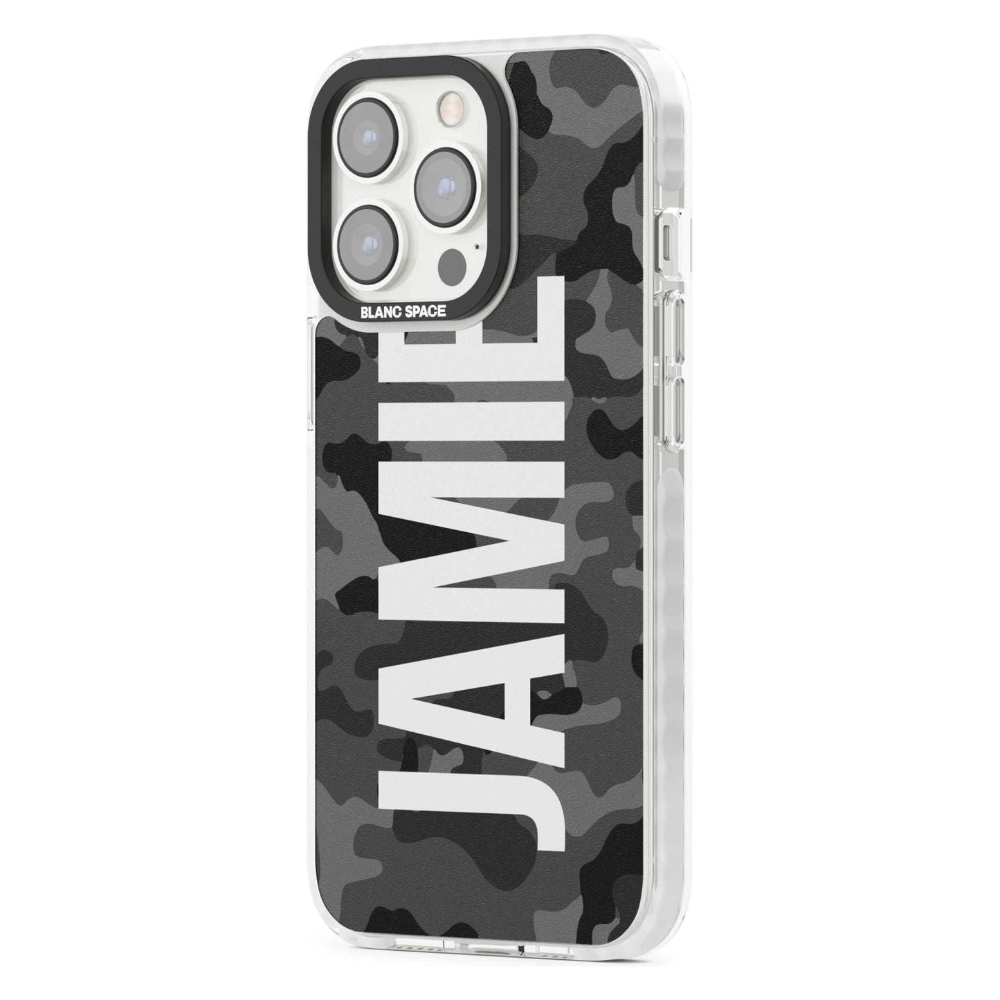 Personalised Black Camo Name Vertical