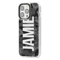 Personalised Black Camo Name Vertical