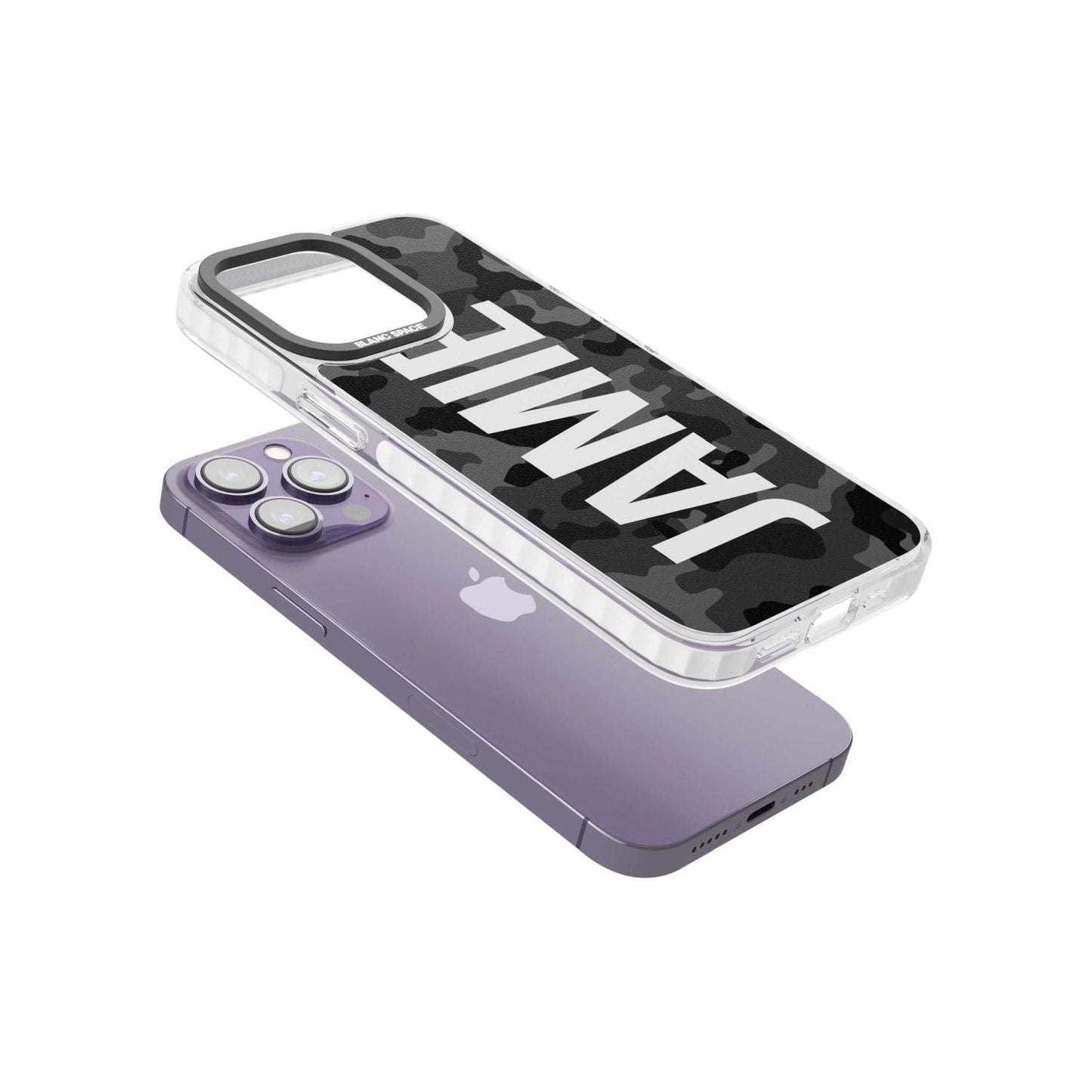 Personalised Black Camo Name Vertical