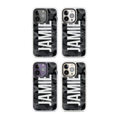 Personalised Black Camo Name Vertical
