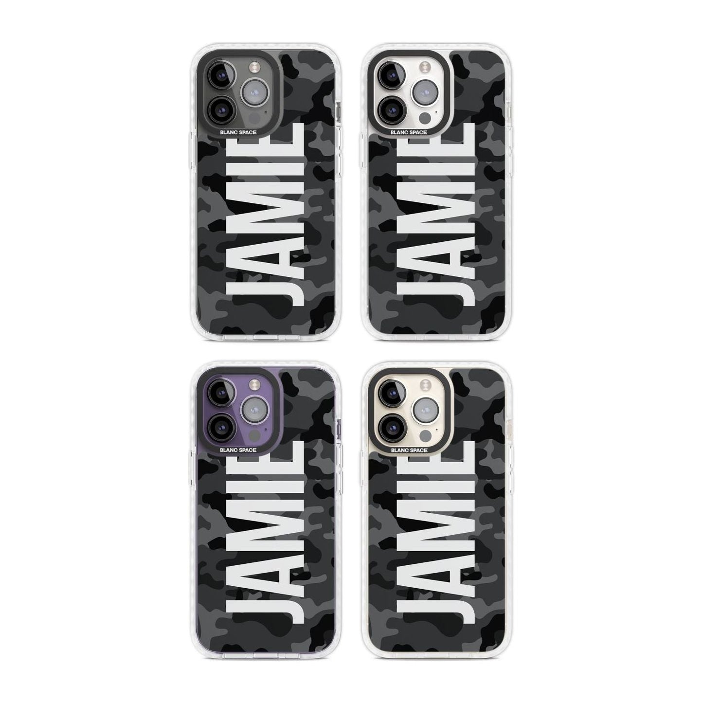 Personalised Black Camo Name Vertical