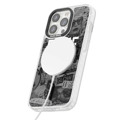 Personalisierte Vintage-Collage in Graustufen