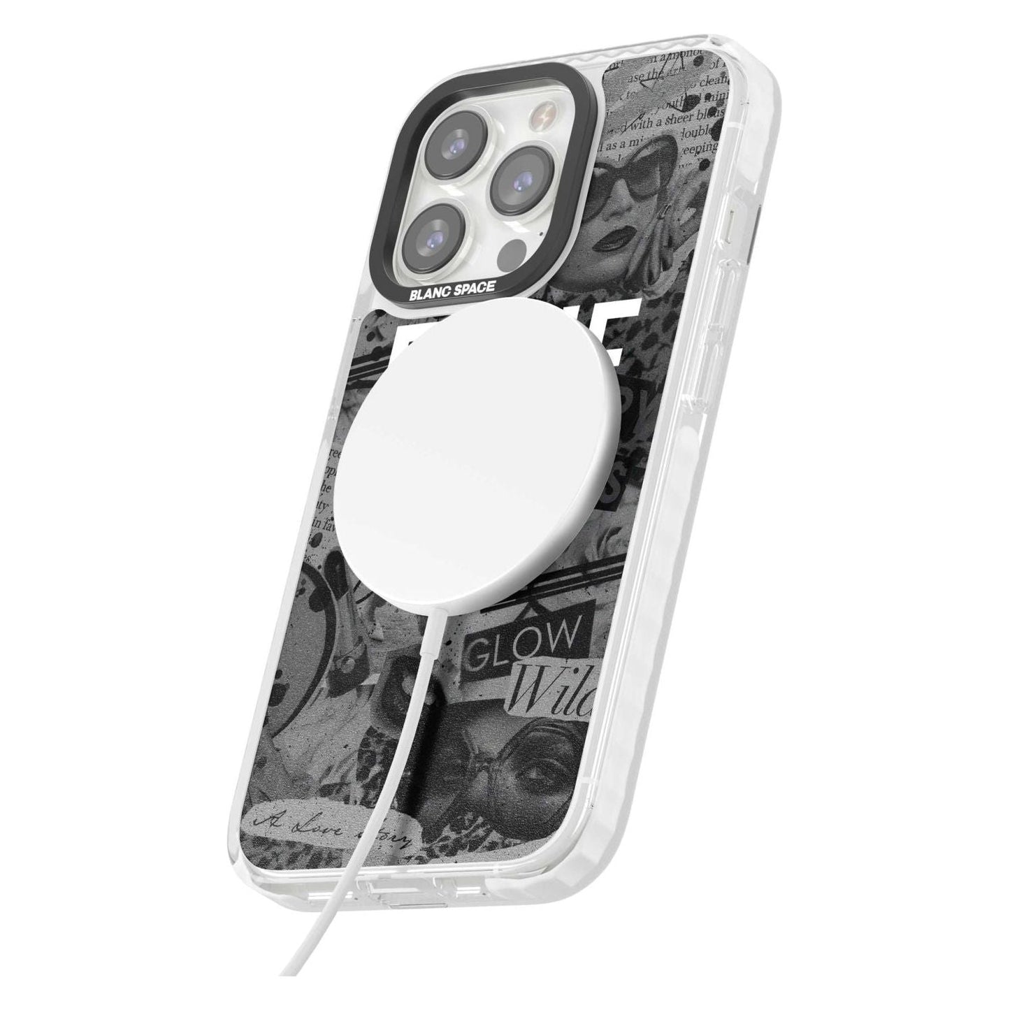 Personalisierte Vintage-Collage in Graustufen