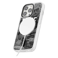 Personalisierte Vintage-Collage in Graustufen