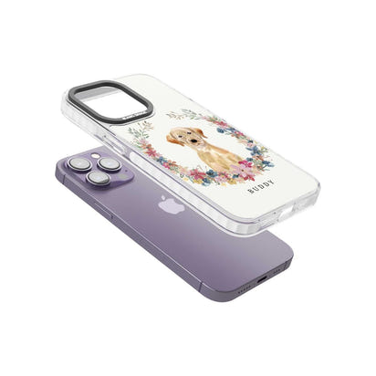 Portrait floral personnalisé d'un Labrador Retriever jaune