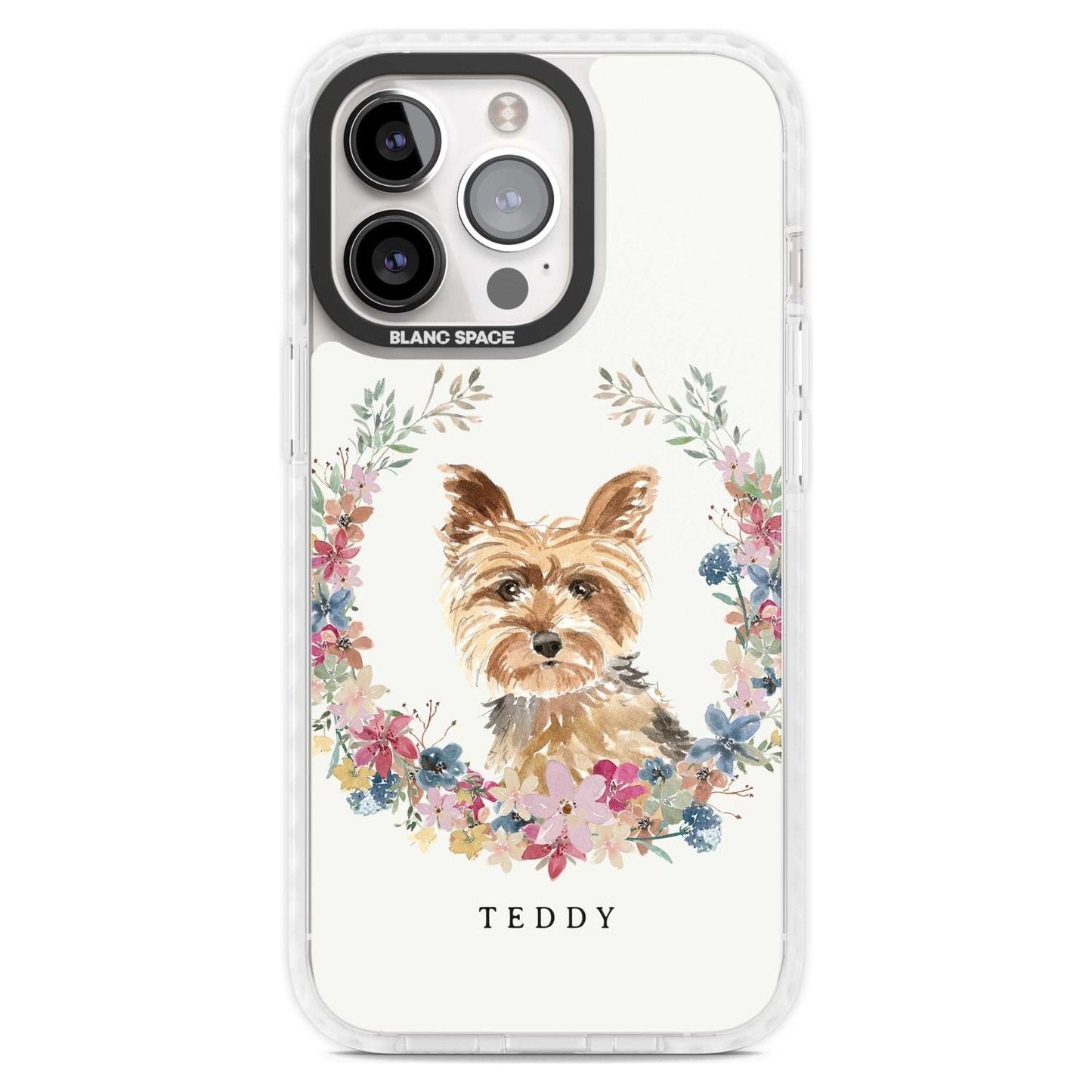 Personalised Yorkshire Terrier Floral Portrait