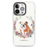 Personalised English Bulldog Floral Portrait