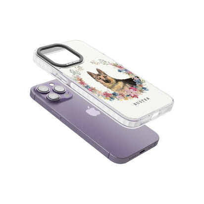 Personalised German Shepherd Floral Portrait