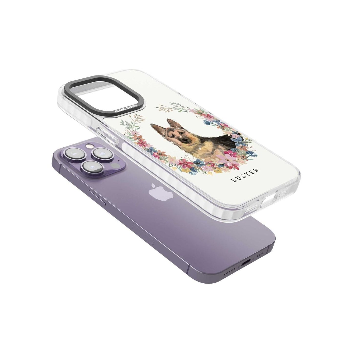 Personalised German Shepherd Floral Portrait