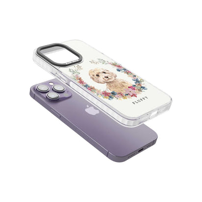 Personalised Champagne Cockapoo Floral Portrait