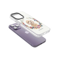 Personalised Champagne Cockapoo Floral Portrait