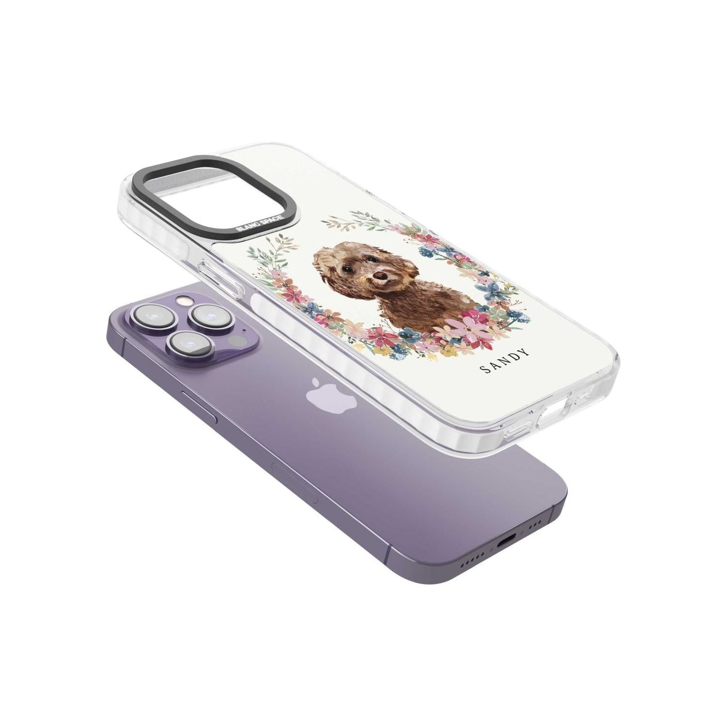 Personalised Brown Cockapoo Floral Portrait