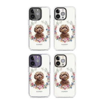Personalised Brown Cockapoo Floral Portrait