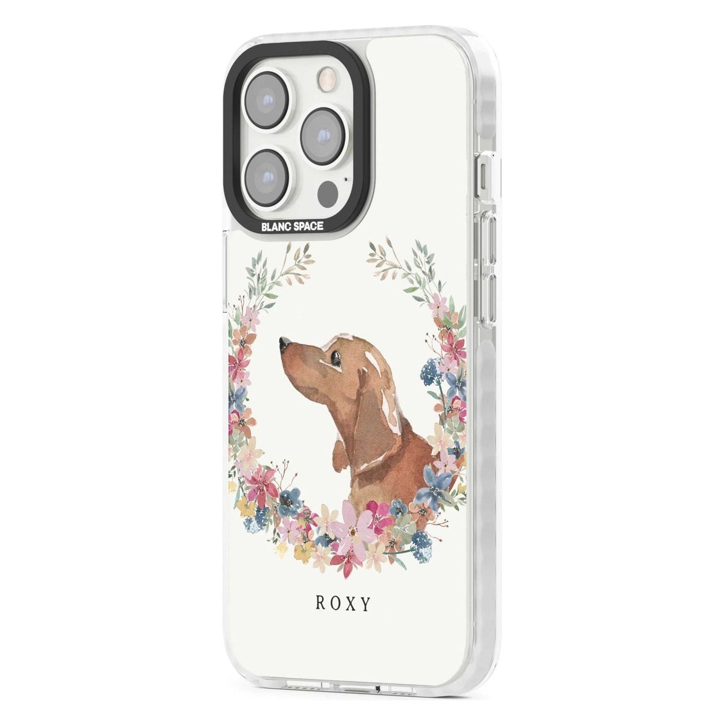 Personalised Tan Dachshund Floral Portrait