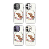 Personalised Tan Dachshund Floral Portrait