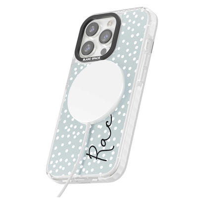 Écriture cursive verticale personnalisée et points