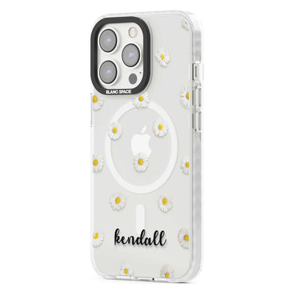 Personalised White Daisies & Cursive