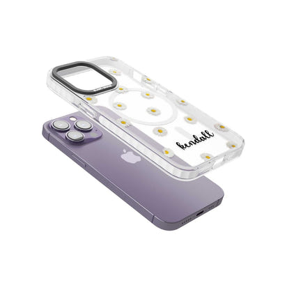 Personalised White Daisies & Cursive