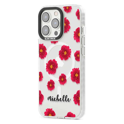 Personalised Red Peonies & Cursive