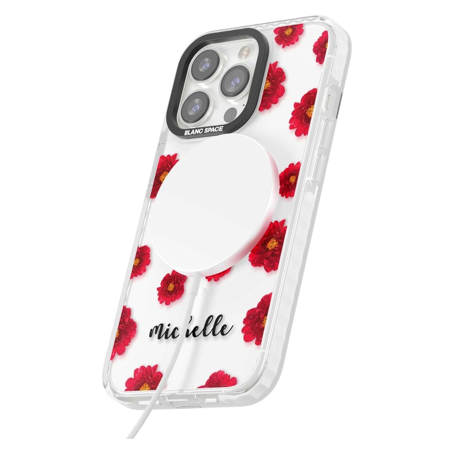 Personalised Red Peonies & Cursive