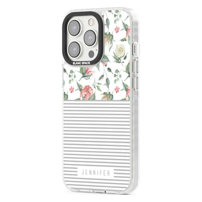 Personalised Light Floral Pattern & Stripes