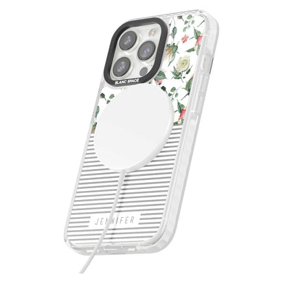 Personalised Light Floral Pattern & Stripes