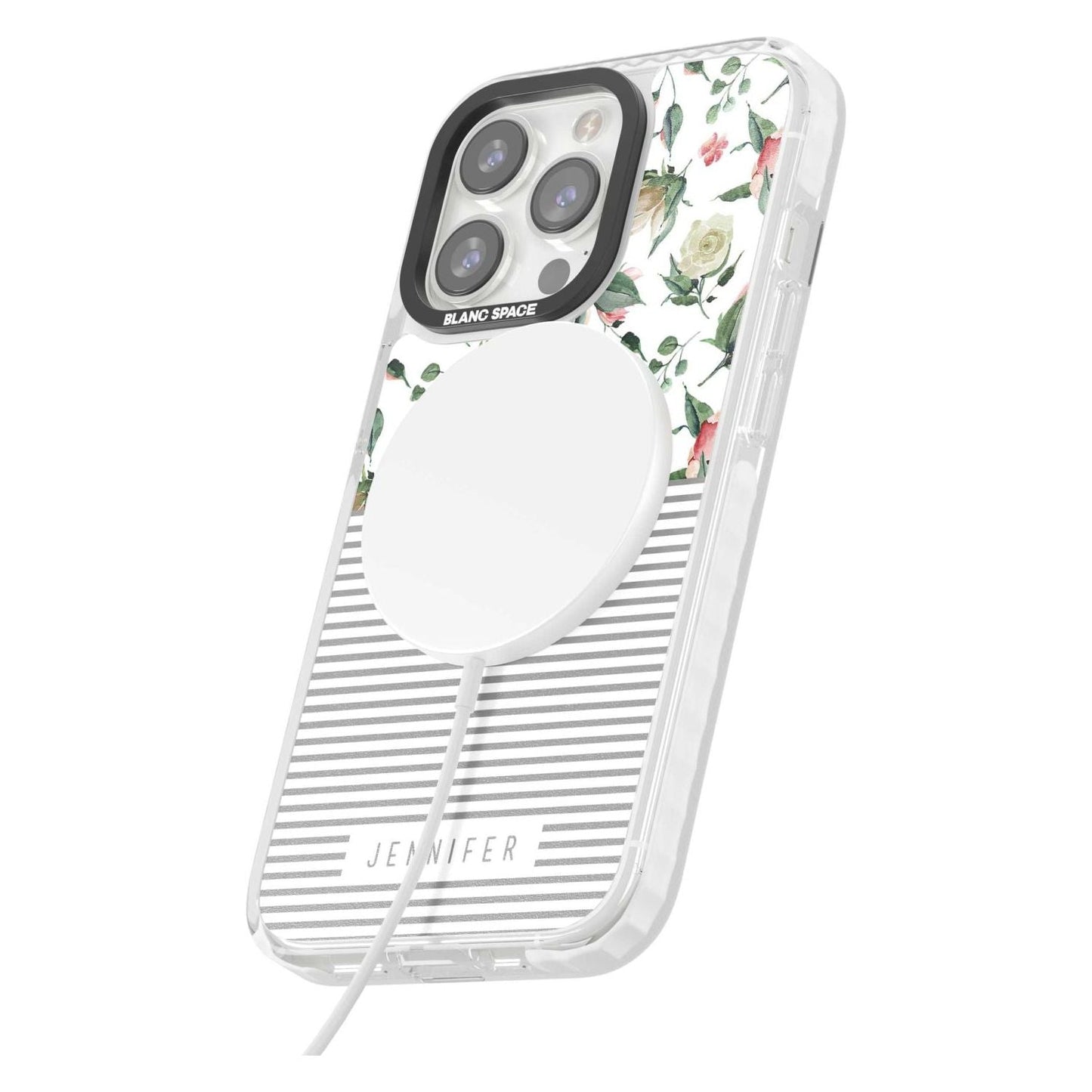 Personalised Light Floral Pattern & Stripes