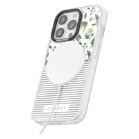 Personalised Light Floral Pattern & Stripes