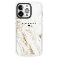 Personalised White & Gold Swirl Marble