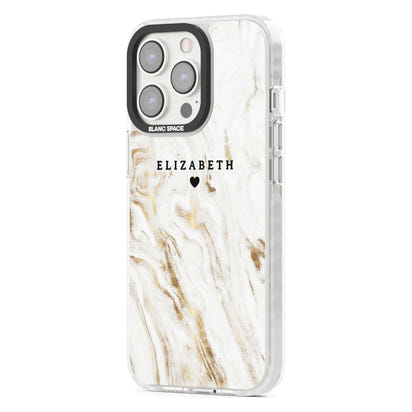 Personalised White & Gold Swirl Marble